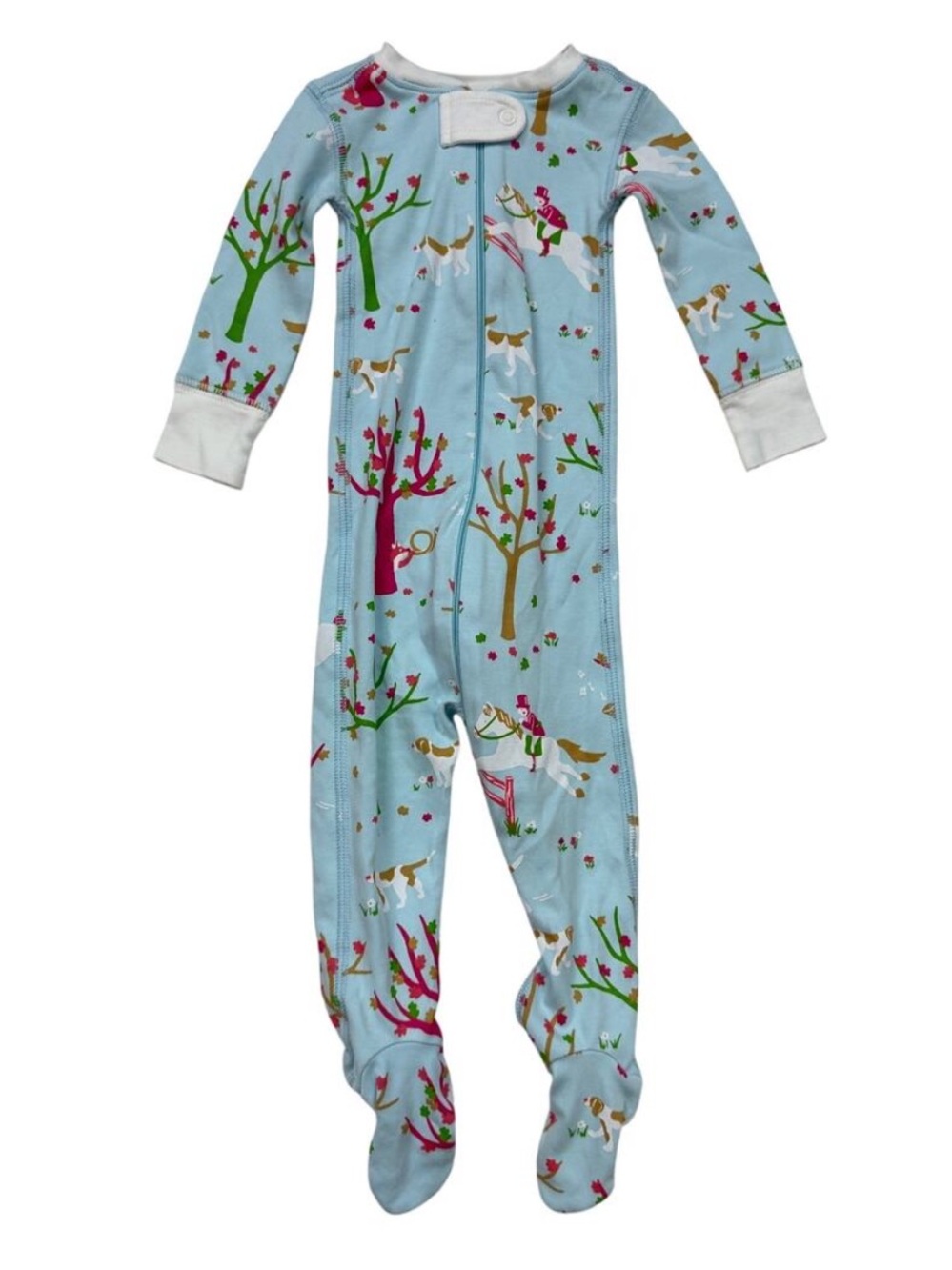 The Beaufort Bonnet Company Noelle's Night Night Footed Pajamas in Old Hunt